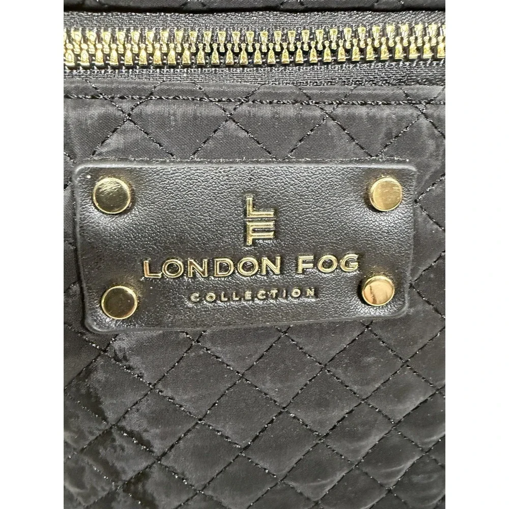 NWT London Fog Quilted 100th Anniversary Black Lexi Nylon Cross Body Purse/Bag